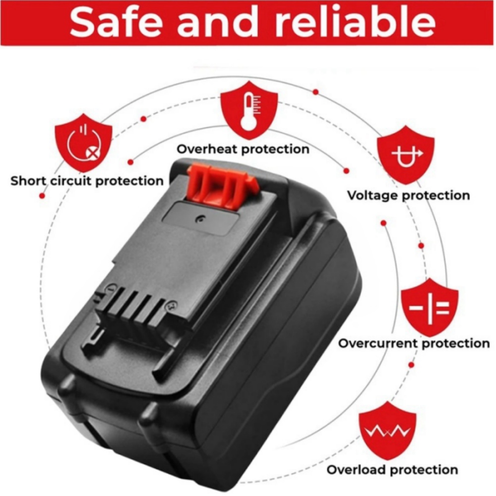 Replacement 20V 8000mAh Batter - Black+Decker Tool 20V Max recension och pris