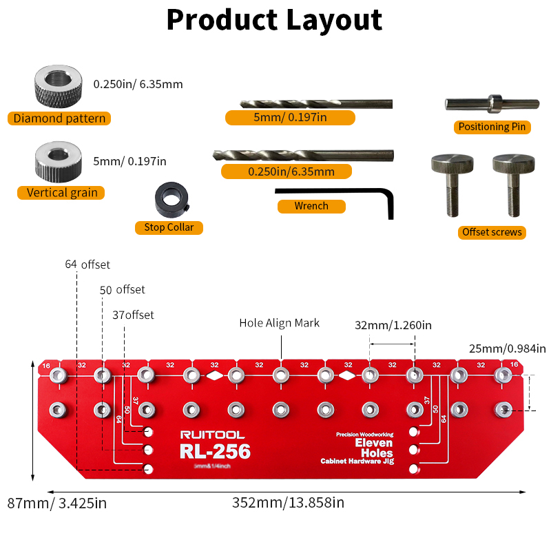 Shelf Pin Jig Set Aluminium Al - Dowel Jig Kit recension och pris